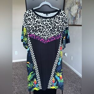 Marc Jacobs Black and Multicolor Patterned Dress